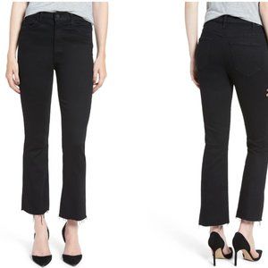 MOTHER - The Hustler High Waist Ankle Fray Jeans (Size 26) - Black / Not Guilty